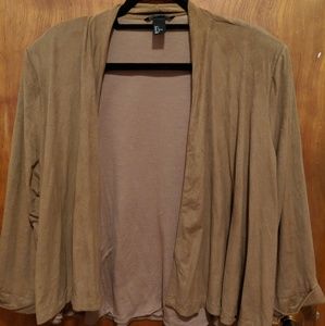 Suade Tan Blazer ( with shoulder pads)
